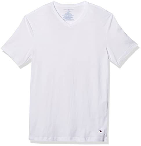 Tommy Hilfiger Men's Classic V Neck Multipack, 3 White, Small #TOP18
