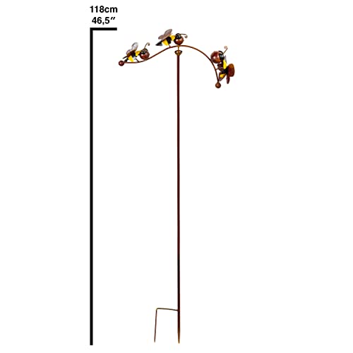 Windspiel für den Garten - Motiv: Biene - Länge 100cm - Hochwertiger Gartenstecker