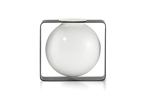 Philippi Float vaas 18 x 7 x 17 cm porselein/staal zilver-wit - Afbeelding 7