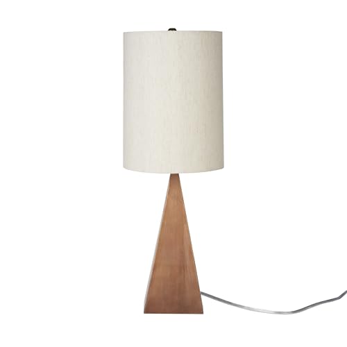 Lámpara de Mesa Triangular de Madera Acabado Cobre 21" miniatura 2
