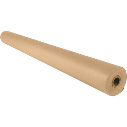 AL FAKHAMA Packaging 50 cm width x 20 meters Length (20 inch x 65 feet) Brown Kraft Paper Roll 80 GSM thick paper for Packing Moving Shipping Crafts -100% Recyclable Natural Kraft Wrapping Paper