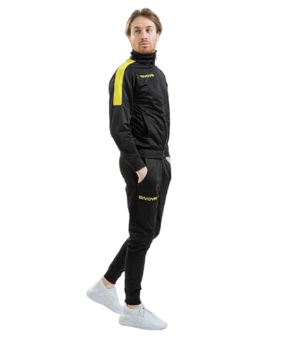 Survêtement GIVOVA Mixte Tr033 Noir/jaune, Taille L EU