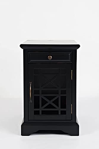 Jofran Craftsman End USB Charging Station Table, 16" Wx22 Dx25 H, Antique Black