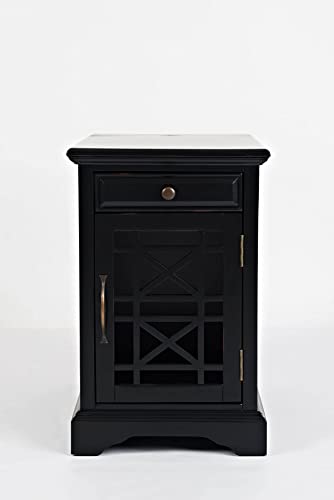 Jofran Craftsman End Usb Charging Station Table, 16" Wx22 Dx25 H, Antique Black #TOP2