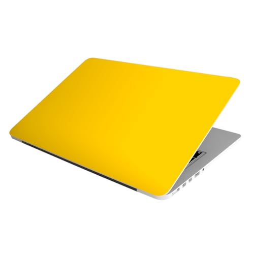 Image of Laptop Skin Stickers HD Quality Sticker for Laptops Upto 15.6 inch (Dustproof|Waterproof|Scratchproof|Reusable) - BE Yellow (2034)