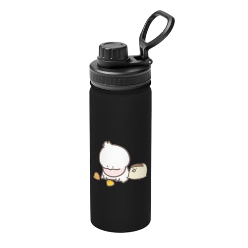 お文具さん 魔法瓶 水筒 スポーツウォーターカップ スポーツボトル 直飲み ステンレス マグ ボトル 大容量 ポータブル こぼれ防止 持ち手付き 真空断熱 持ち運びが簡単 保温保冷 アウトドア 登山 自転車 遠足 男女兼用 18oz