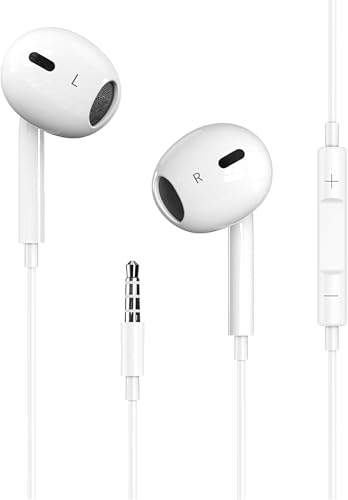 Image of YouthCity Wired Headphones for iPhone Earbuds with 3.5mm Plug Earphones | Built-in Mic & Volume Control Compatible with iPhone /ipad /Android /Computer and Most 3.5mm Jack Devices