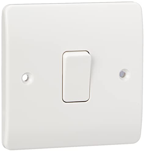 MK Logic Plus K4871 WHI 10A Single Pole 2 Way Plateswitch, 1 Gang