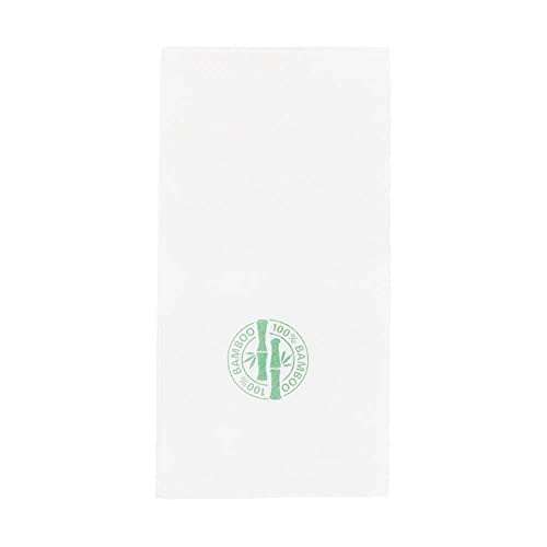 BIOZOYG Servilletas bambú 33 x 33 cm servilletas gastronómicas Color Blanco monocapa I servilletas 1/8 Pliegue I servilletas Fiesta I Accesorio Fiestas y Catering I servilletas para Tartas 500 pzas