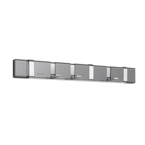 FIESONO Wall Mount Folding Coat Hooks, Stainless Steel Hook Rack