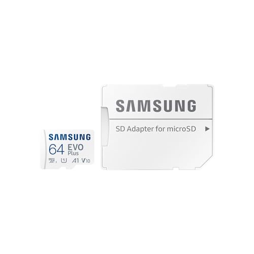 Carte MEMOIRE SAMSUNG 64G Micro SD Evo Plus 2024 avec Adaptateur SD Classe 10 Lecture 160 Mo/s Ecriture 160 Mo/s MB-MC64SA/EU