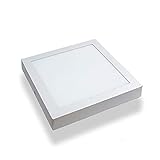 ONSSI Plafón de Techo LED Cuadrado 22x22 cm, 20W Blanco Cálido 3000k Superficie Marco Blanco Panel LED Lámpara de Techo LED