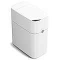 CTIME 2nd Gen Motion Sensor Bathroom Trash Can with Exhaust Fan for Automatic Bag Expanding - 3 Gallon Smart Slim Garbage Can (6" W x 11" L x 13" H)