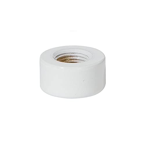 Image of B&P Lamp Solid Brass Flat Cap, Tapped 1 /8IP, 3 /8 Inch Height by 3 /4 Inch Diameter, Glossy White