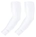COOLOMG (1 Pair) Solid Color Pro-Fit Sun Protection Cooling Compression Arm Sleeves, Youth & Adult Sizes White XS