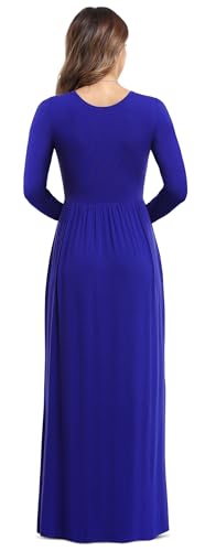 Image of VIISHOW Women's Long Sleeve Loose Plain Maxi Dresses Casual Long Dresses with Pockets