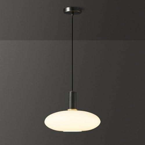 Lampe à suspension nordique moderne lustre en verre blanc lait créativité ovale pour salon