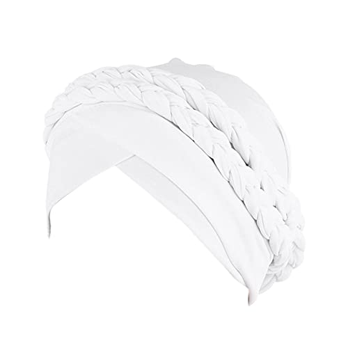Generisch Funda de cabeza étnica envoltura de cáncer trenza sombrero turbante gorra béisbol gorras, Blanco, Talla única
