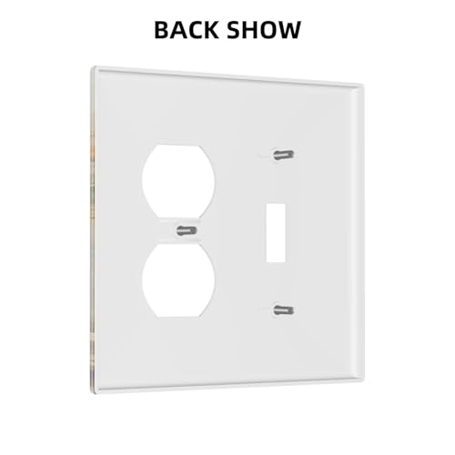 Decorative Outlet Covers Rustic Yellow Flowers Floral Blue Bottles 2 Gang Wall Plate Cover Single Toggle Duplex Combo Two Switch Light Switch Cover Plate Jumbo Dual GFCI Faceplate