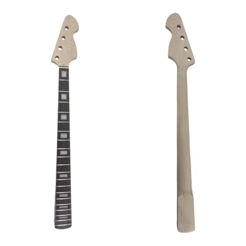 Yinfente Bass Guitar Neck 20fret 34inch Maple Rosewood Fretboard Block Inlay DIY Guitar Block Inlay (Rosewood Fretboard)