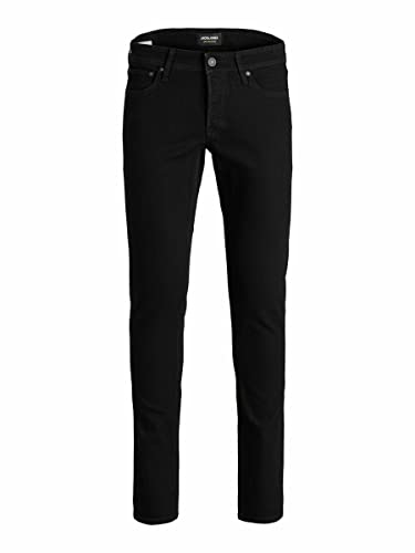 Image of Jack and Jones Mens Glenn Jeans Slim Fit Low Rise Casual Cotton Denim Pants for Men UK, Black Denim Colour, Size: 32W / 34L