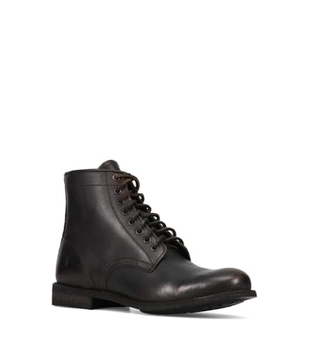 Image of Frye Tyler Lace Up Boots for Men Crafted from Soft Vintage Leather with Blake Construction, Burnished Toe and Heel, and Rubber Inserts on Leather Soles - 5 inch Shaft Height