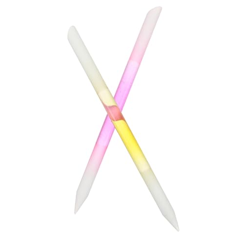 Beaupretty 2個美甲工具 細密研磨ガラスファイル ネイルケア 爪やすり 甘皮処理用 ネイルバッファー 爪磨き ネイル用 半透蜜桃色と黄色 セミトランスパレント 柱形で持ちやすく ホーム サロン仕様