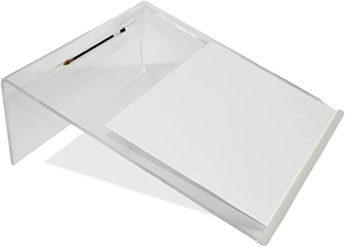 Support d'écriture incliné en acrylique transparent de qualité supérieure, ergonomique, antidérapant, extra large, angle de 20 degrés, améliore la posture d'écriture, avec porte-stylo