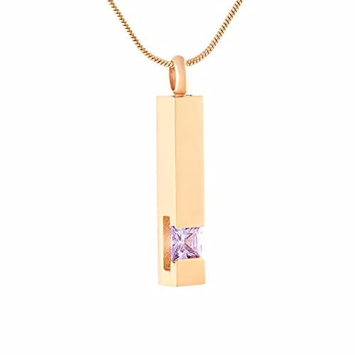 Collier funéraire cube en or et cristal violet, le souvenir éternel de vos proches