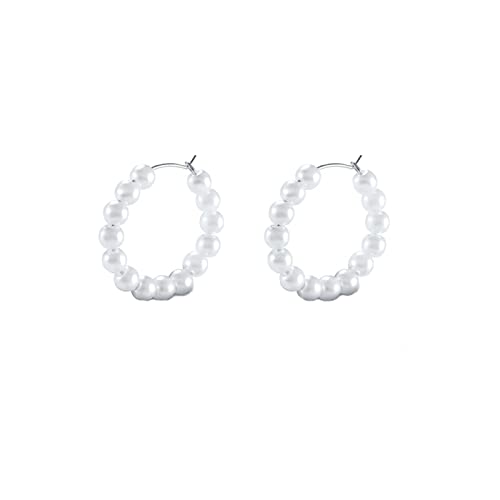 WBDWWTD Pendientes de Plata 925 Aros, Pendientes para Mujer Pendientes de Perlas Pendientes de Aro