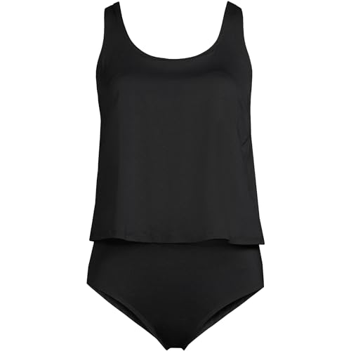 Lands' End Women's Chlorine Resistant V Neck One Piece Fauxkini Swimsuit3