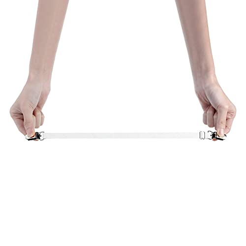 Boao 12 Pcs Bed Sheet Clips Straps Sheet Corner Straps Holder Adjustable Mattress Clips, Elastic Bed Sheet Grippers Straps Suspender Fasteners Holder For Home (White, 14-28 Inch Length) #TOP3