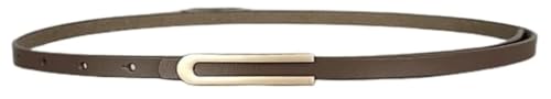 Belts for women, Waist Belt Women's Waist Belts Genuine Leather Belts Adjustable Alloy Pin Buckle Belts Elegant Fine Versatile Dress(Khaki)