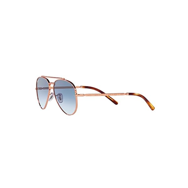 Ray-Ban RB3625 New Aviator Pilot Sunglasses, Rose Gold/Clear Gradient Blue, 58 mm - Image 4