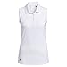 adidas Golf Women's Ultimate365 Primegreen Sleeveless Polo Shirt, White, Extra Large
