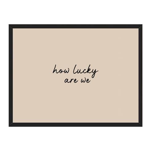 PMKXFGK Black Frame How Lucky are We Canvas Wall Art