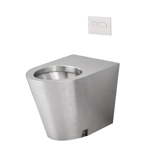 Inodoro de acero inoxidable 304, alta eficiencia y ahorro de agua, descarga doble sifónica, asiento confortable, para baños comerciales miniatura 1