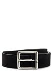 hugo boss black friday Fully lined BOSS Herren Rudy-Sd Sz35 Gürtel aus Veloursleder mit eckiger Schließe und Logo-Gravur Schwarz 90