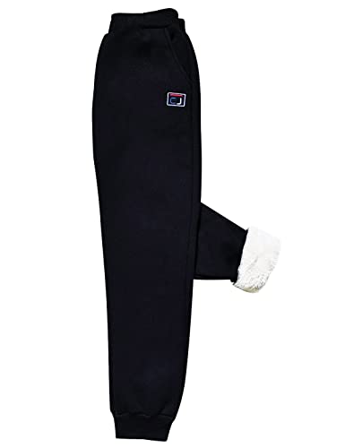 HangNiFang Boys Girls Fleece Lined Sweatpants Elastic Waist Winter Warm Jogger Pants