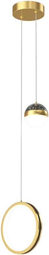 Lámpara colgante LED de 2 luces y 15W en acabado dorado para techo de cocina