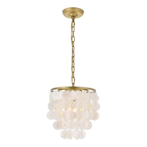 Living District Selene 1-Light Mid-Century Metal Pendant in Brass and