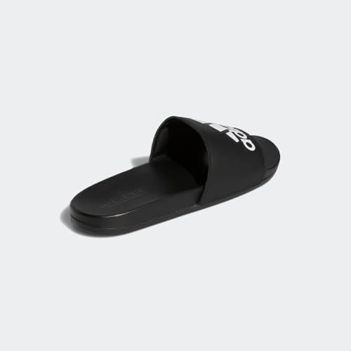 adidas Unisex Adilette Comfort Slide Sandal, Black/White/Black, 10 US Women | Image 5