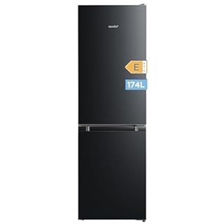 Comfee' RCB169DK2(E) Réfrigérateur avec Congélateur/Hauteur 150 cm/Low Frost/Température Réglable du Réfrigérateur/Lumière LED/195 kWh/an/115L Réfrigérateur/59L Congélateur/Noir