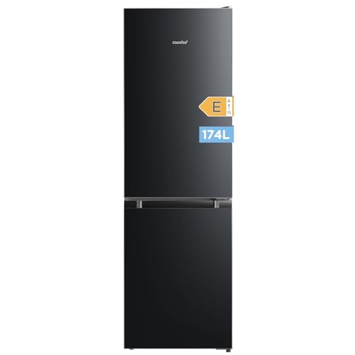 Comfee' RCB169DK2(E) 174L Refrigerador con Congelador/Altura 150 cm/Low Frost/Temperatura Ajustable del Refrigerador/Luz LED/195 kWh/año/115L Refrigerador/59L Congelador/Negro