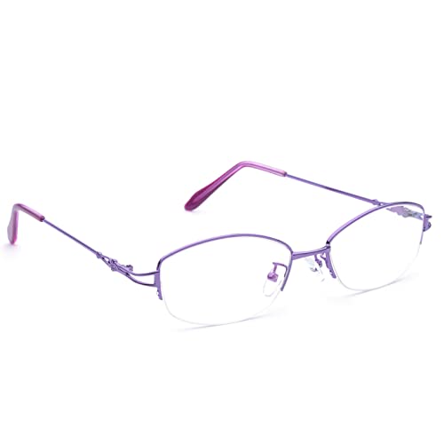 Fuisetaea Titanium Alloy Nearsighted Glasses - Womens Distance Half Frame Myopia Glasses4