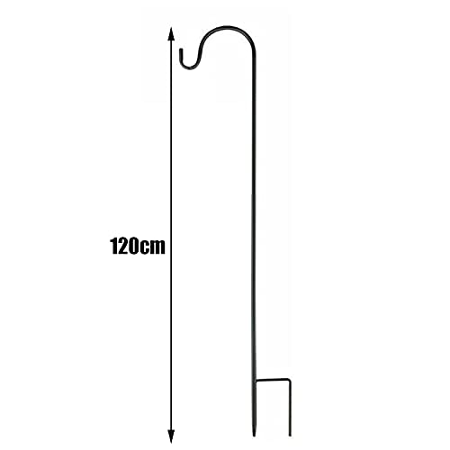 WMLBK Shepherds Crook Hooks, Metal Black Stake Stand Hangers Garden 3 Section Stitching Hooks Bird Feeder Poles for Garden Plant Lights Weddings Flower Ball Plant Baskets Lantern (120cm) - Image 2