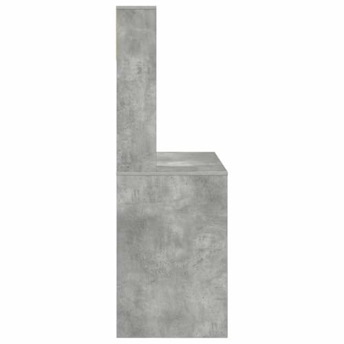 Bureau d'ordinateur gain de place béton gris pour résoudre le manque d'espace