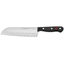 WUSTHOF Gourmet 7" Hollow Edge Santoku Knife,Black