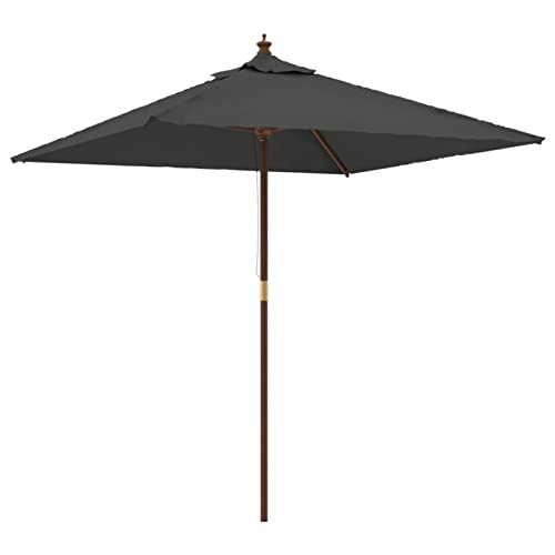 Homgoday Ampelschirm für den Garten, mit Stange aus Holz, Bordeaux, 198 x 198 x 231 cm, Mobil Decor, anthrazit