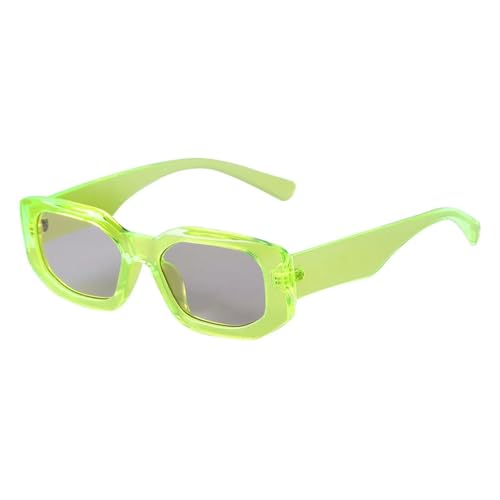 Lunettes de soleil rectangulaires haut de gamme femme bleu géométrique rétro UV400